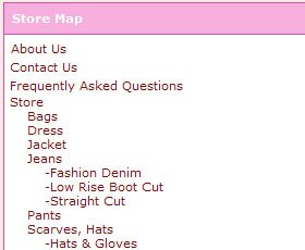 Auto Generated Store Site Map