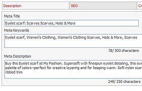 Unique Meta Tags for Product